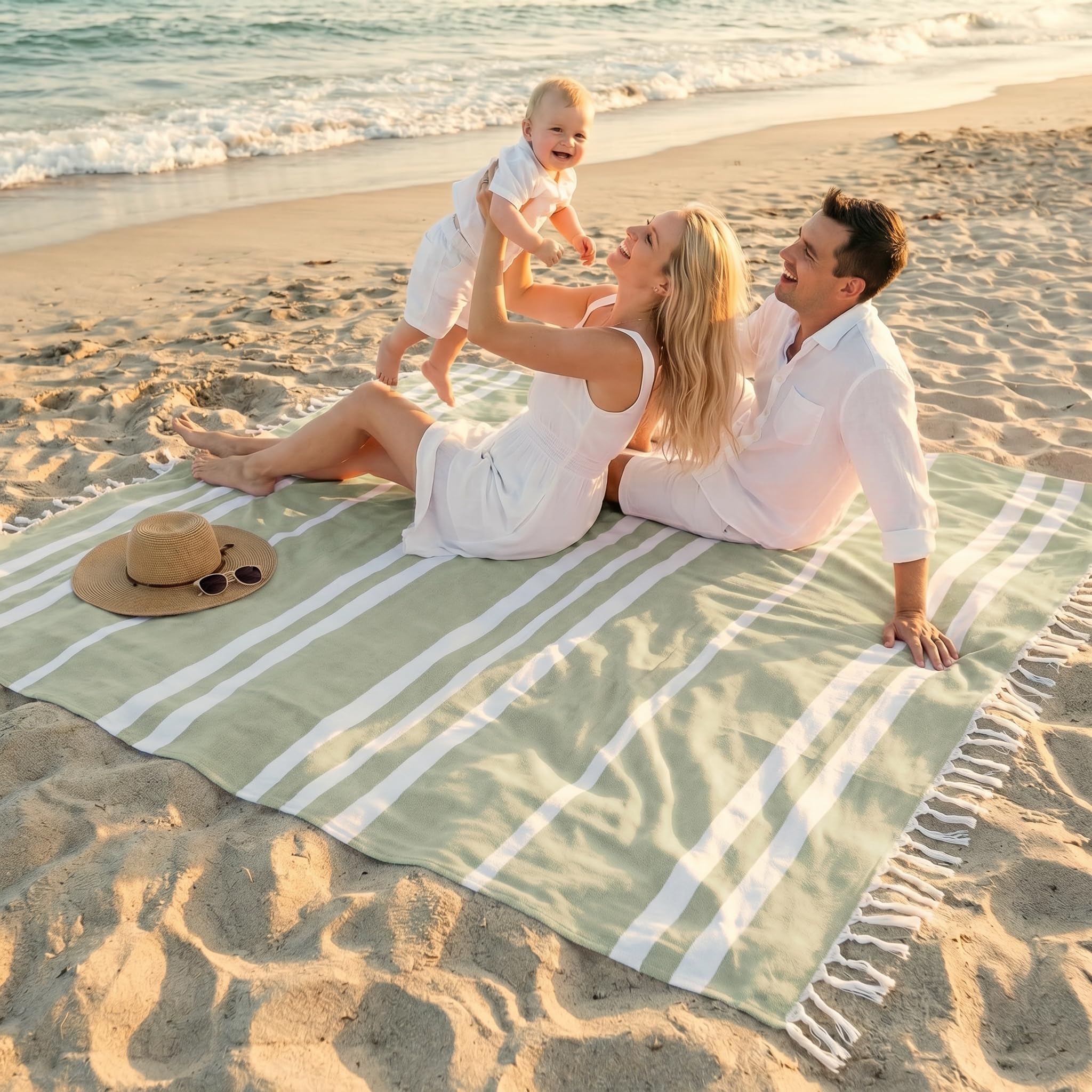 Amazon.com: Beautiful Extra Large Beach Blanket with Tassels